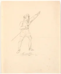 Mann mit Stab
