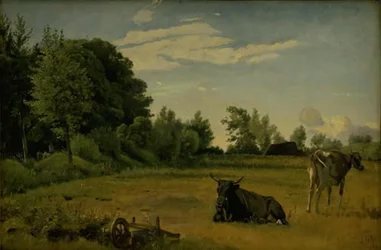 Zwei Kühe auf einem Feld bei Vognserup Manor, Seeland