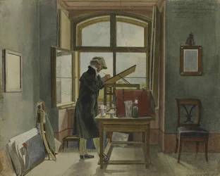 Johann Christoph Erhard in seinem Atelier