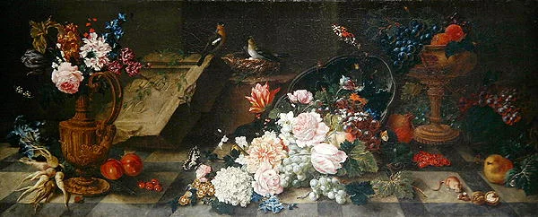Stillleben mit Blumen und Früchten, ca. 1785-87