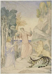 Dante und Vergil vor den drei wilden Tieren am Hölleneingang