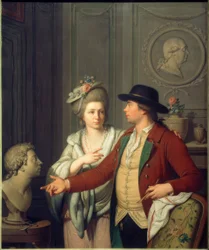 Samuel Nahl zeigt seiner Braut die Büste seines Bruders