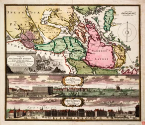Genau Karte der Upland-Scherungen mit der Lage und Umgebung der königlichen schwedischen Hauptstadt und Residenzstadt Stockholm, ca. 1740