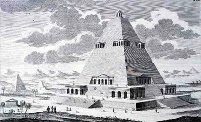 Eine Pyramide außerhalb von Theben, Ägypten, aus 