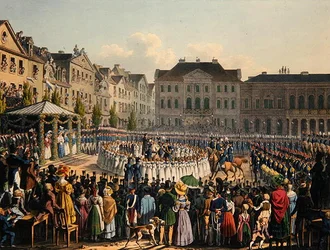 Fahnenweihe der Kasseler Bürgergarde im Jahr 1831