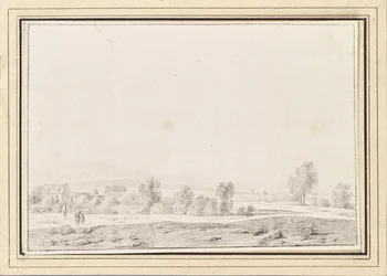 Landschaft mit Dorf