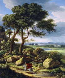 Sturmlandschaft mit Reiter