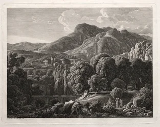 Heroische Landschaft: Landschaft mit Stadt und Fluss, 1799