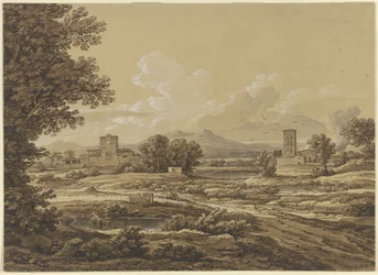 Landschaft mit der Torre del Quinto vor Rom