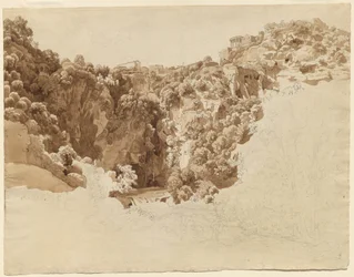 Tivoli und der Tempel der Sibylle über der Aniene-Schlucht