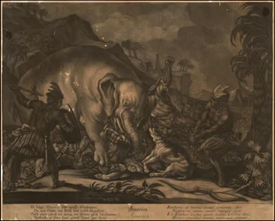 Ca. 1770 allegorische Mezzotinto von Amerika