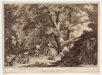 Gott entdeckt, dass Adam und Eva vom Baum der Erkenntnis gegessen haben