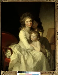 Sophie Müller und ihre zwei Töchter. Gemälde von Johann Friedrich August Tischbein (1750-1812) um 1792 Paris, Museum für dekorative Künste