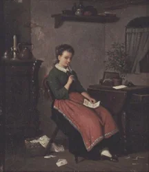 Junges Mädchen schreibt einen Liebesbrief