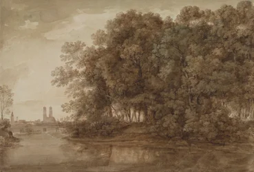 Blick auf München von der Praterinsel aus