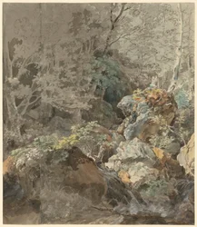 Wasserfälle in einem Bergwald, 1797
