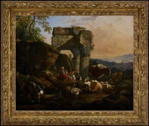 Römische Landschaft mit Vieh und Hirten