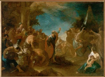 Prophet Elija verwirrt die Priester des Baal