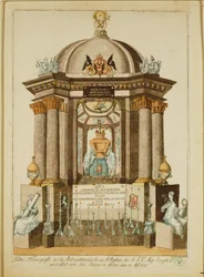 Grabdenkmal (Castrum Doloris) errichtet von den Bürgern Wiens für die Requiem-Messe für den Kaiser