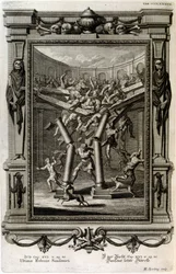 Samson zerstört den Tempel des Baal