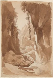 Klippen über einer Flussschlucht bei Sorrent (recto)