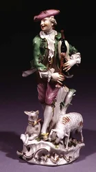 Meißener Schäfer mit Dudelsack