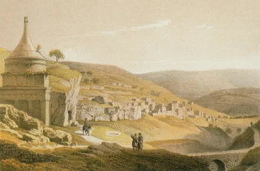 Das Grab von Absalom und Siloan. Radierung von Bernatz et alii - Steinkopk J.F. Editore