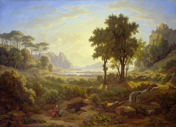 Italienische Landschaft bei Sonnenuntergang