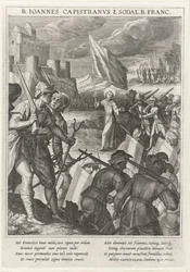 Der heilige Johannes von Capistrano führt die christlichen Streitkräfte bei der Belagerung von Belgrad, 1615