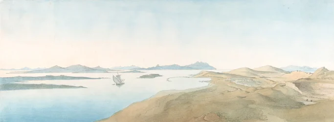 Panoramablick auf die Inseln von Delos, frühes 19. - spätes 19. Jahrhundert