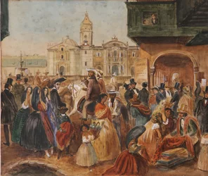 Studie für den Hauptplatz von Lima