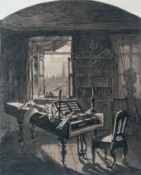 Beethovens Zimmer zum Zeitpunkt seines Todes, 1827