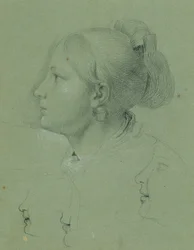 Kopf eines Mädchens (Studie zur "Heimkehr des Landwehrmannes", 1817)