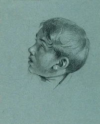 Kopfstudie eines Knaben zu "Rückkehr des Kaisers Franz aus Pressburg"