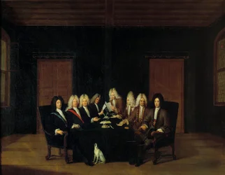 Spanischer Erbfolgekrieg: Die Plenipotentiaries um den Marschall Herzog von Villars und Prinz Eugen von Savoyen-Carignan beim Friedenskongress in Borden, 1714