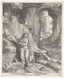 Maria Magdalena in einer Höhle