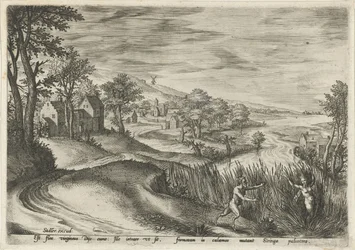 Pan verfolgt die Nymphe Syrinx