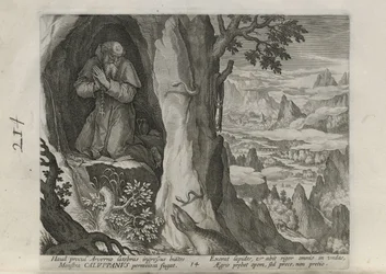 Caluppanus, Tafel 14 von 30 aus der Serie Sylvae Sacrae (Eremiten in Landschaften)