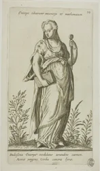 Enterpe, Muse der Musik, Tafel 10 aus Parnassus Biceps