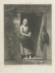 Junge Frau mit Strickarbeit