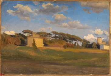 Die "Casina di Raffaello" und ein Aussichtsturm im Park der Villa Borghese