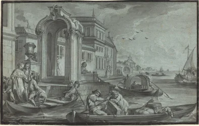 Venezianische Fantasie mit einem Zierbogen