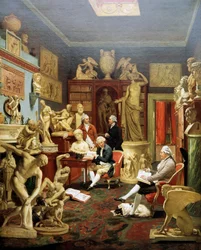 Charles Townley in seiner Skulpturengalerie, Park Street, London 1782, Gemälde von Johann Zoffany (1733-1810)