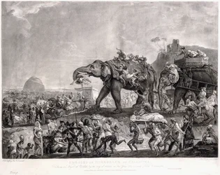 Botschaft von Hyderbeck nach Kalkutta, vom Wesir von Oude, über Patna, im Jahr 1788, um Lord Cornwallis zu treffen, um 1800