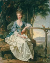 Porträt von Miss Matilda Clevland in einer toskanischen Landschaft