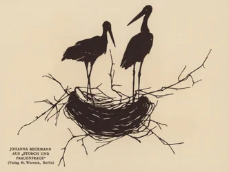 Silhouette eines Storchennests