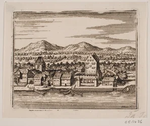 Eine Stadt mit einem Fluss