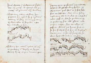 Seite aus einem Musiktheoriebuch von Johannes Tinctoris