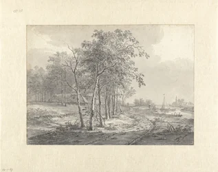 Landschaft mit einem Weg entlang eines Gewässers