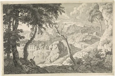 Arkadische Landschaft mit zwei Hirten